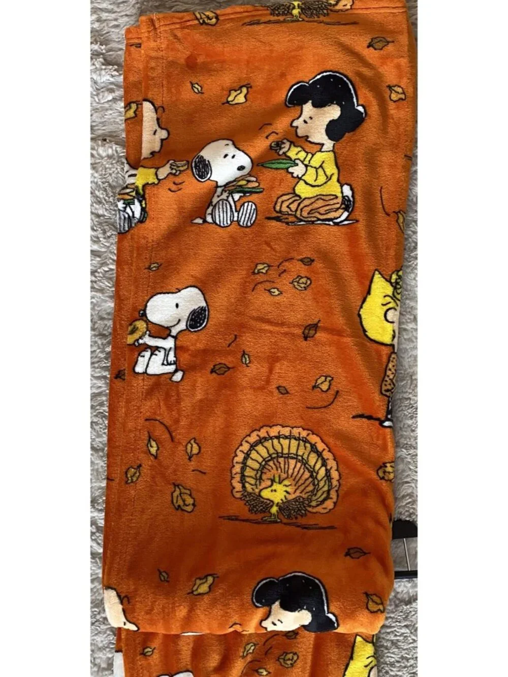 Peanuts Snoopy Charlie Brown Fall Thanksgiving Throw Blanket 50” X 70” NEW